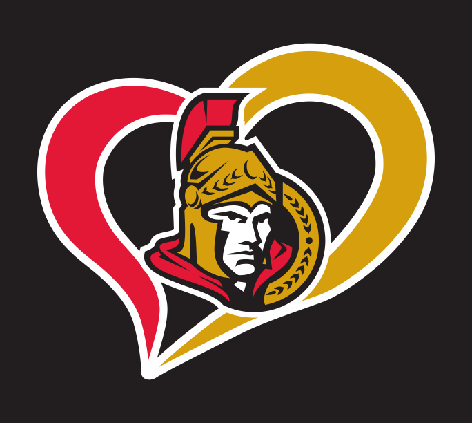 Ottawa Senators Heart Logo iron on paper